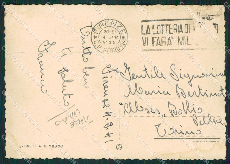 Firenze Città TRACCE UMIDO FG cartolina ZKM7832 – retro