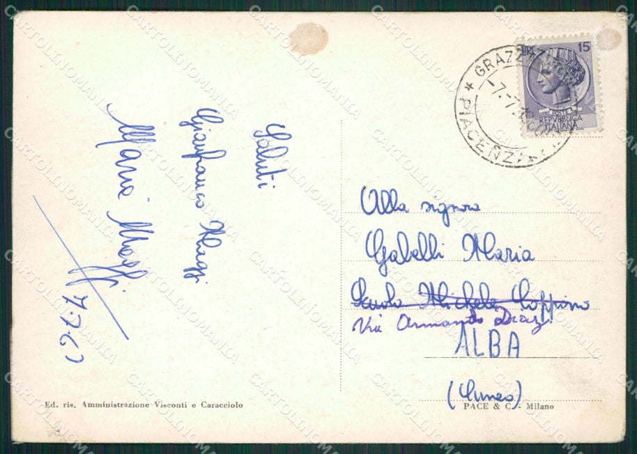 Piacenza Vigolzone Grazzano Visconti FG cartolina ZKM7851 – retro