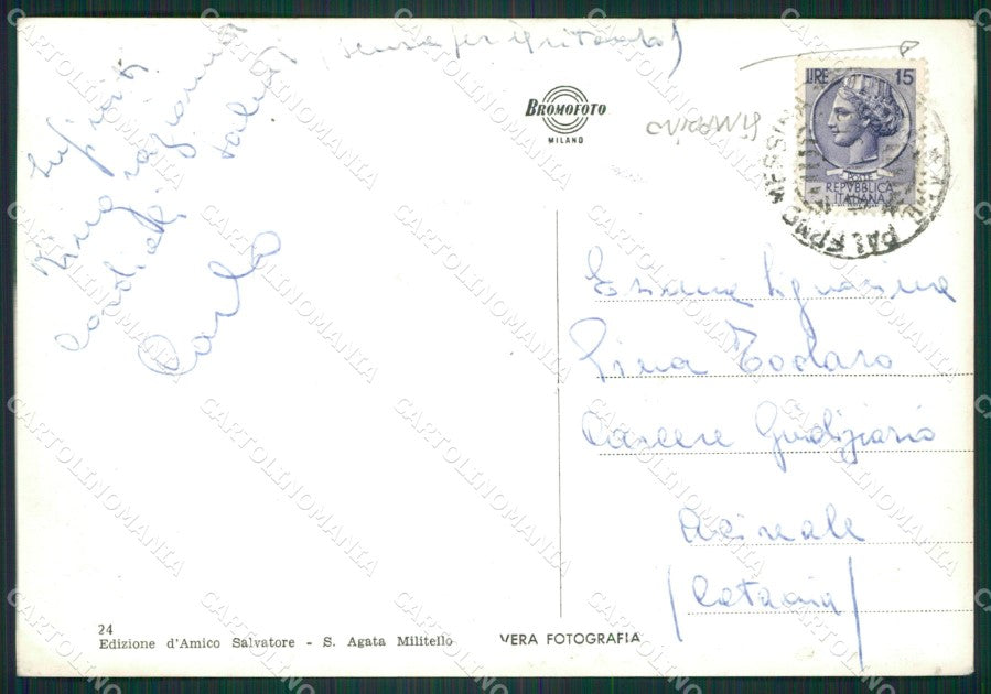 Messina Sant'Agata Militello STRAPPINO Foto FG cartolina ZKM7866 – retro
