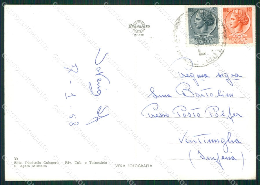 Messina Sant'Agata Militello Saluti da Foto FG cartolina ZKM7873 – retro
