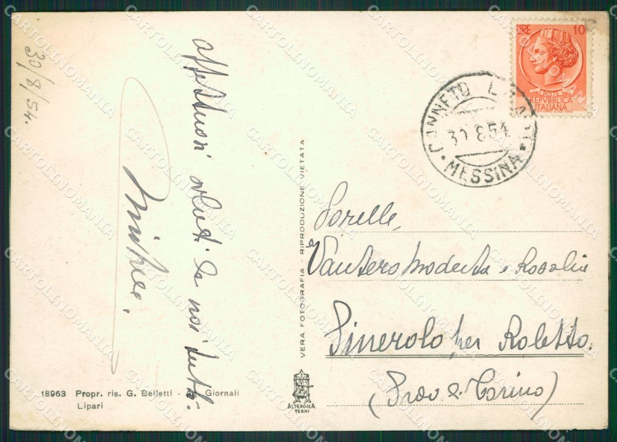 Messina Lipari Saluti da ABRASA Foto FG cartolina ZKM7879 – retro
