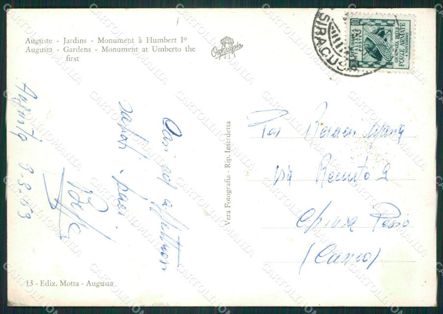 Siracusa Augusta Foto FG cartolina ZKM7894 – retro