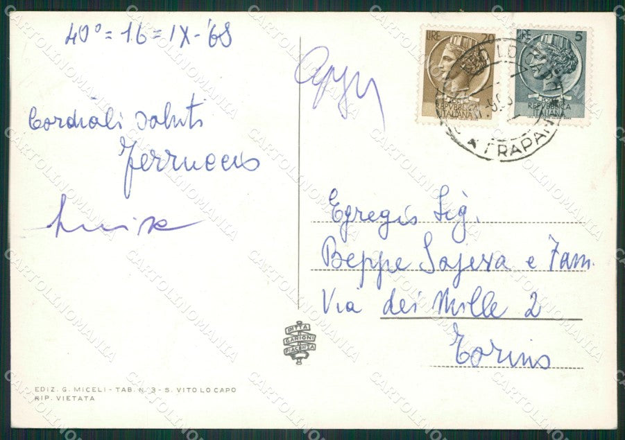 Trapani San Vito Lo Capo Foto FG cartolina ZKM7912 – retro
