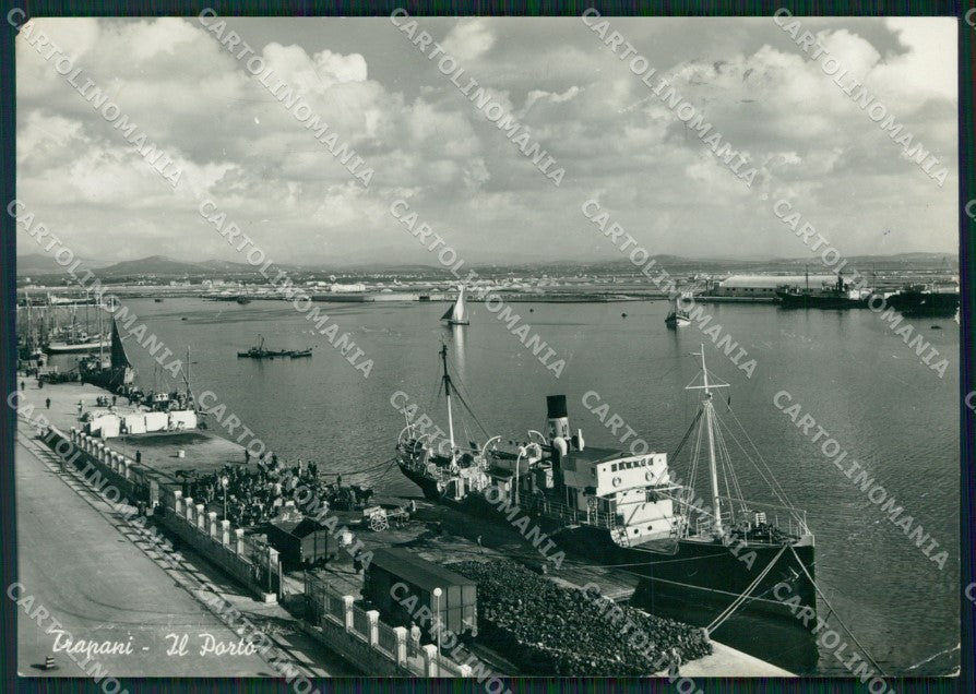 Trapani Città Nave PIEGA STRAPPINO Foto FG cartolina ZKM7918 – fronte