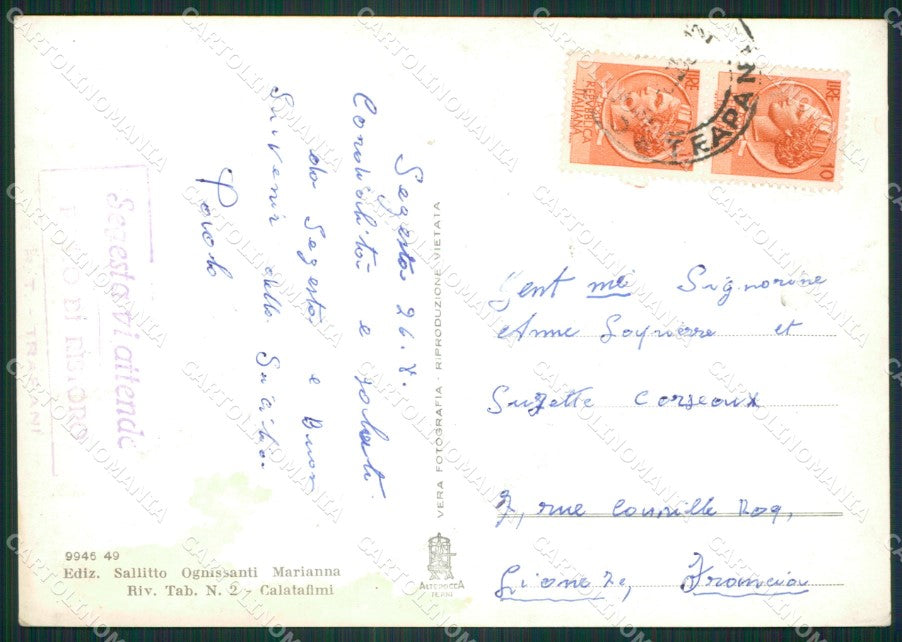 Trapani Calatafimi Foto FG cartolina ZKM7923 – retro