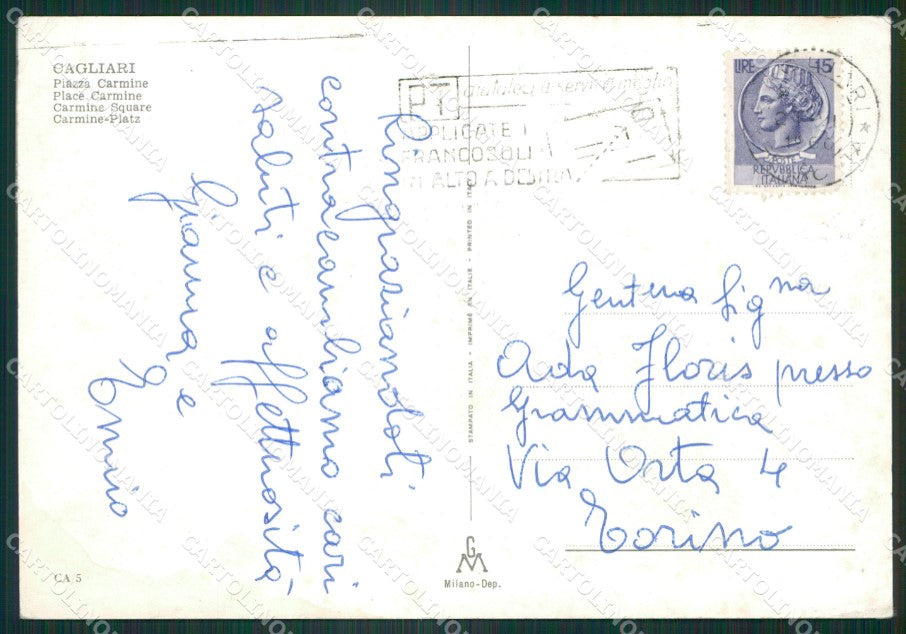 Cagliari Città PIEGHINA Foto FG cartolina ZKM7927 – retro