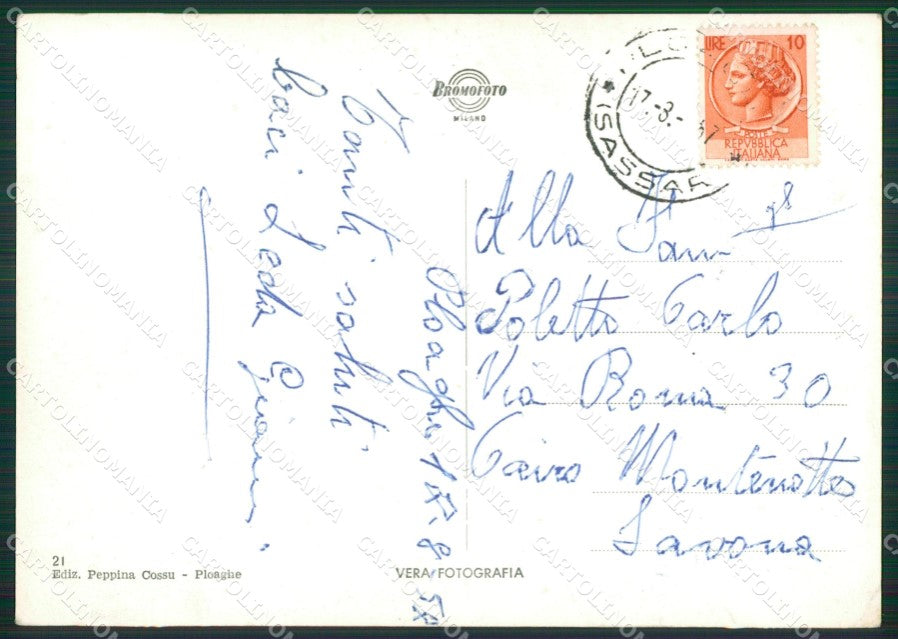 Sassari Ploaghe Saluti da Foto FG cartolina ZKM7982 – retro