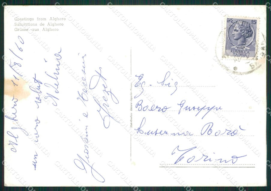 Sassari Alghero Saluti da Foto FG cartolina ZKM7986 – retro