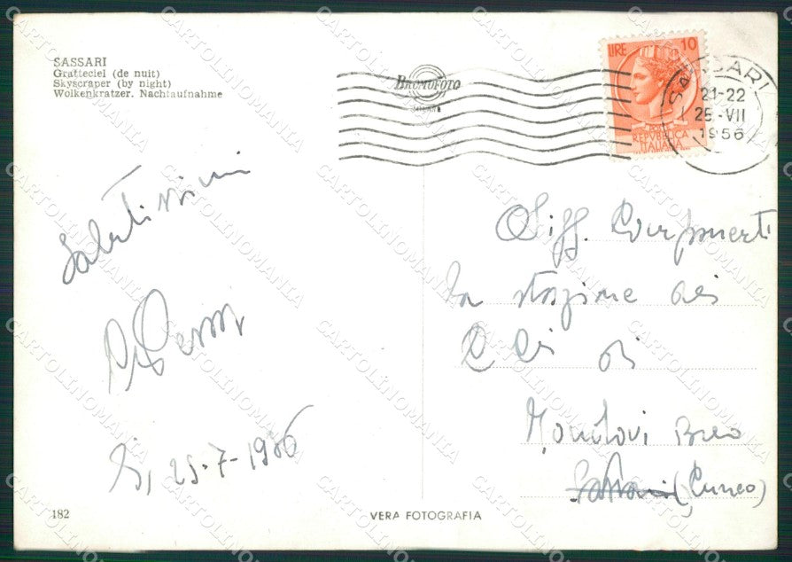 Sassari Città Auto Foto FG cartolina ZKM7987 – retro