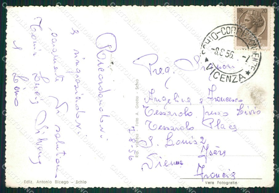 Vicenza Schio Foto FG cartolina ZKM7994 – retro