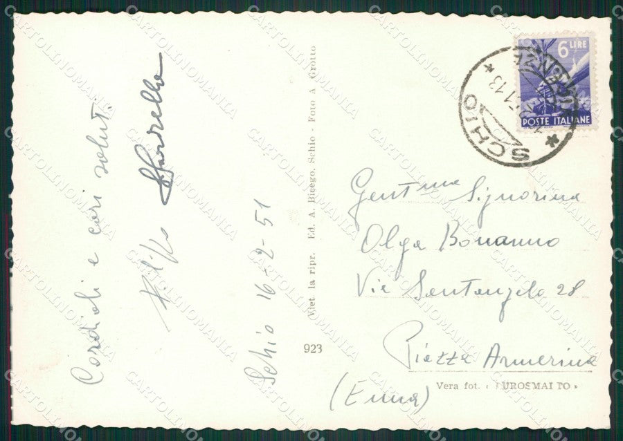 Vicenza Schio Foto FG cartolina ZKM8007 – retro