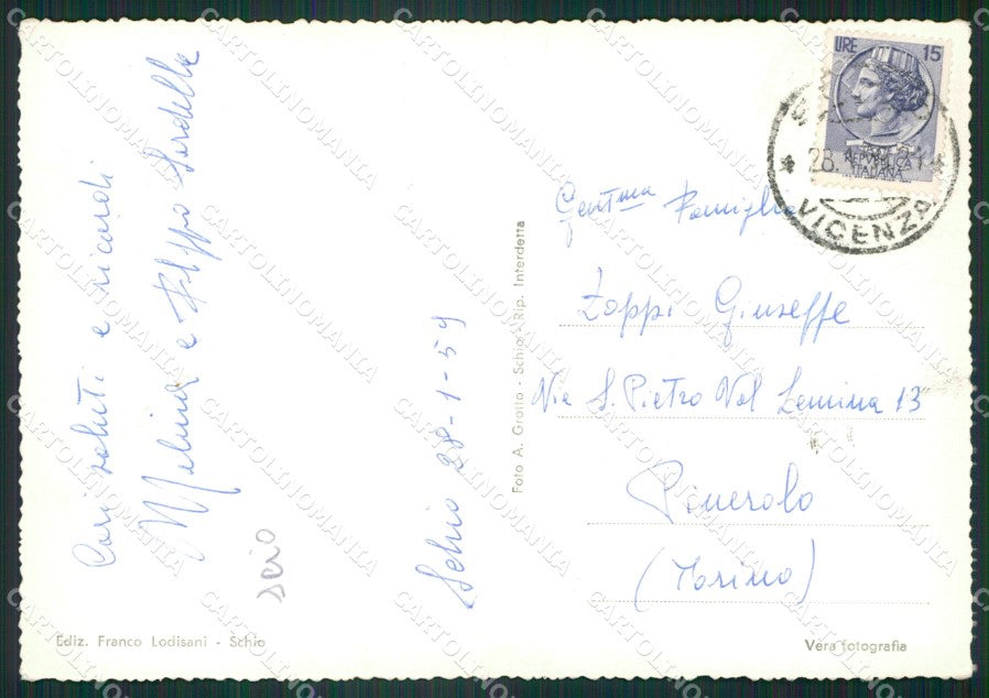 Vicenza Schio Foto FG cartolina ZKM8010 – retro