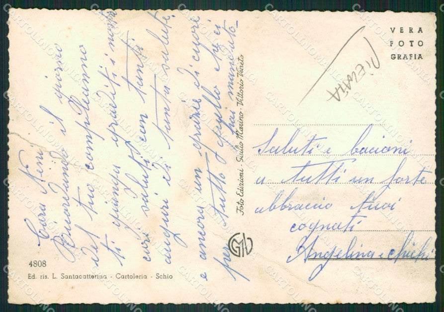 Vicenza Schio PIEGATA Saluti da Foto FG cartolina ZKM8011 – retro
