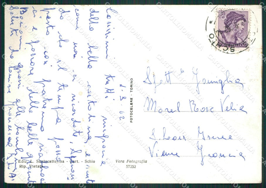 Vicenza Schio Foto FG cartolina ZKM8013 – retro
