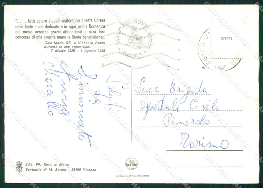 Vicenza Monte Berico Saluti da Foto FG cartolina ZKM8025 – retro