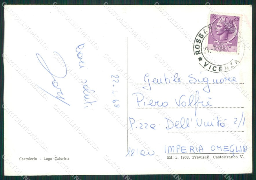 Vicenza Rossano Veneto Saluti da Foto FG cartolina ZKM8028 – retro