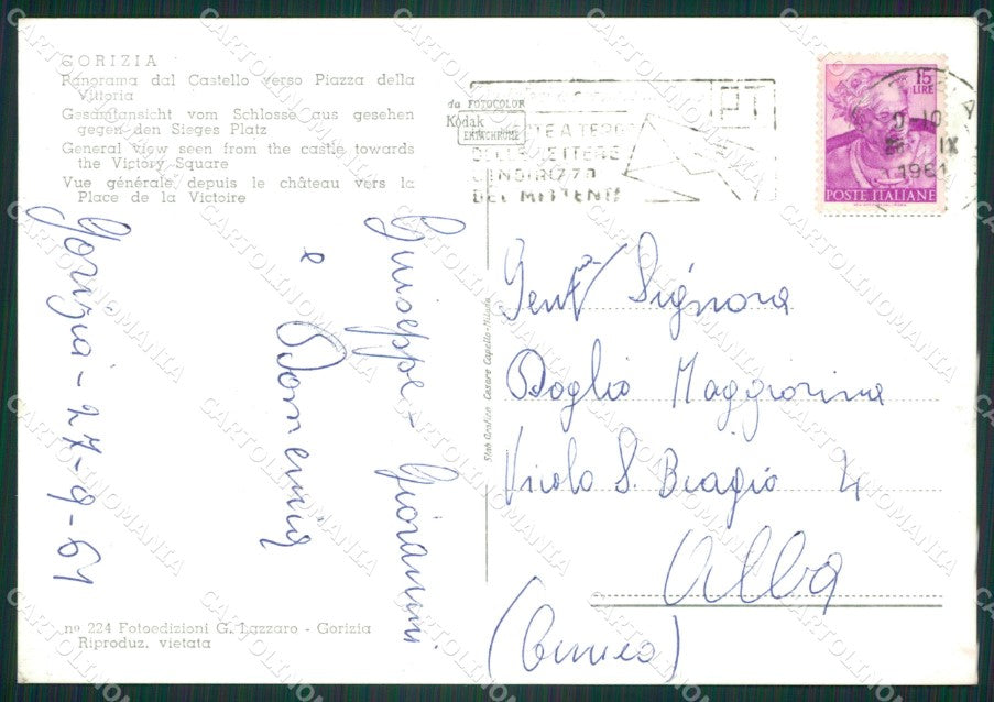 Gorizia Città PIEGHINA Foto FG cartolina ZKM8034 – retro