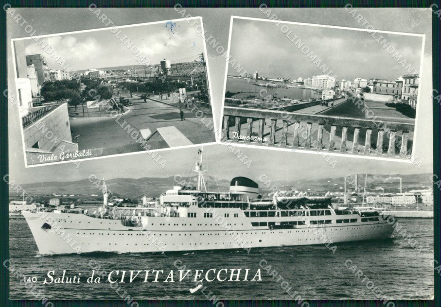 Roma Civitavecchia Saluti da Navi Foto FG cartolina ZKM8040 – fronte