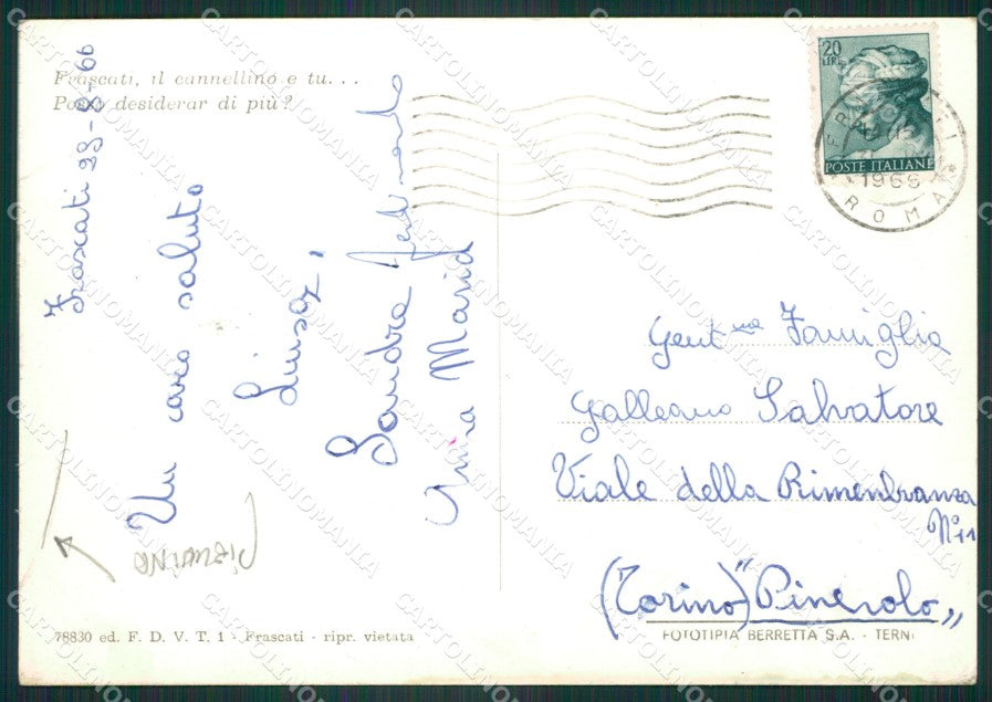 Roma Frascati Saluti da PIEGHINA Foto FG cartolina ZKM8042 – retro