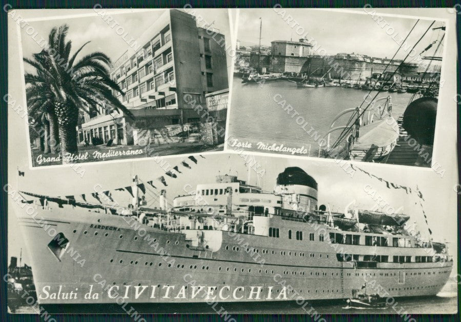 Roma Civitavecchia Saluti da Navi Foto FG cartolina ZKM8048 – fronte