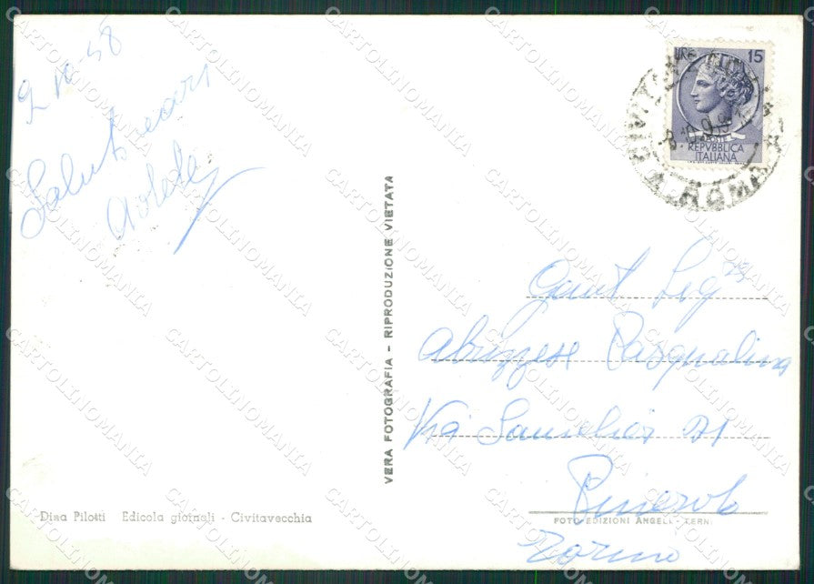 Roma Civitavecchia Saluti da Navi Faro Foto FG cartolina ZKM8049 – retro