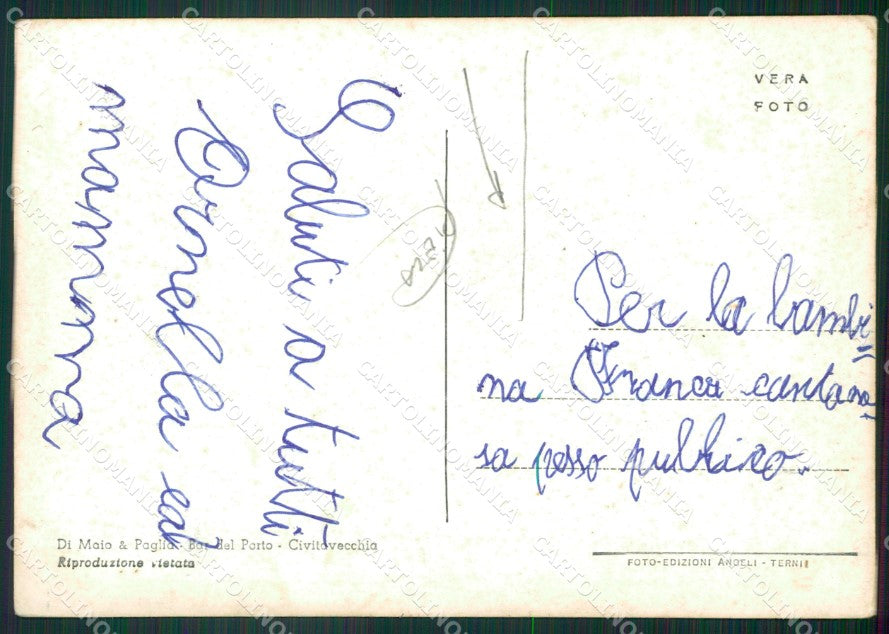 Roma Civitavecchia Saluti da Navi PIEGA Foto FG cartolina ZKM8051 – retro