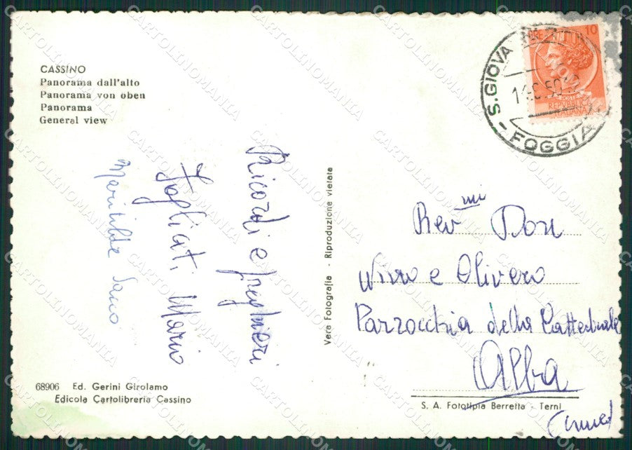 Frosinone Cassino Foto FG cartolina ZKM8060 – retro