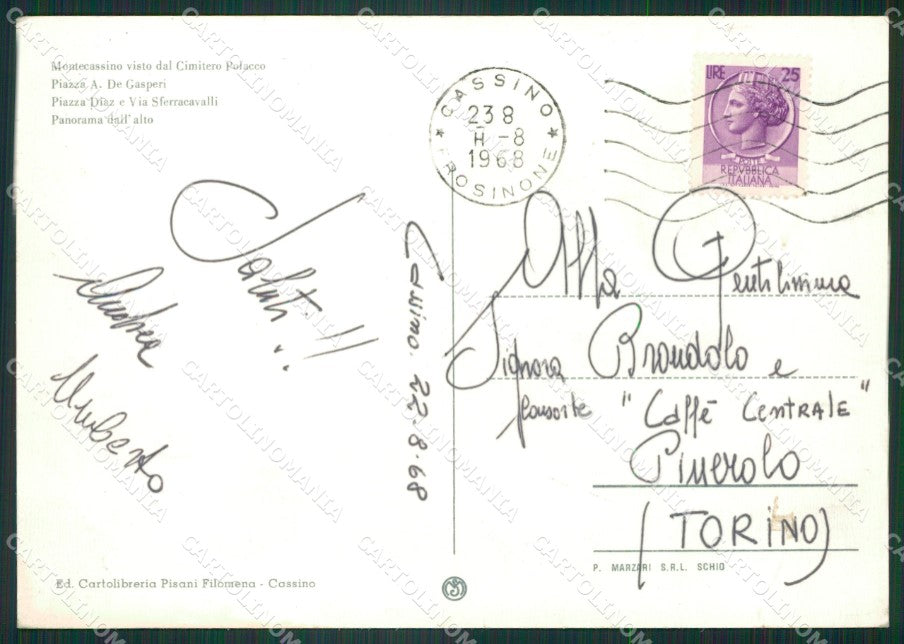 Frosinone Cassino Saluti da Foto FG cartolina ZKM8064 – retro