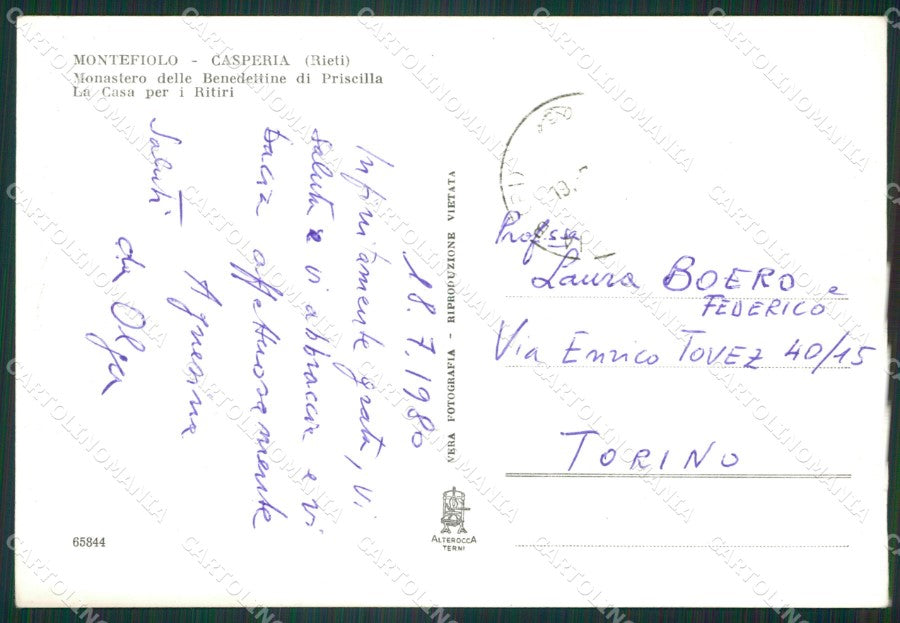 Rieti Casperia Montefiolo Foto FG cartolina ZKM8084 – retro