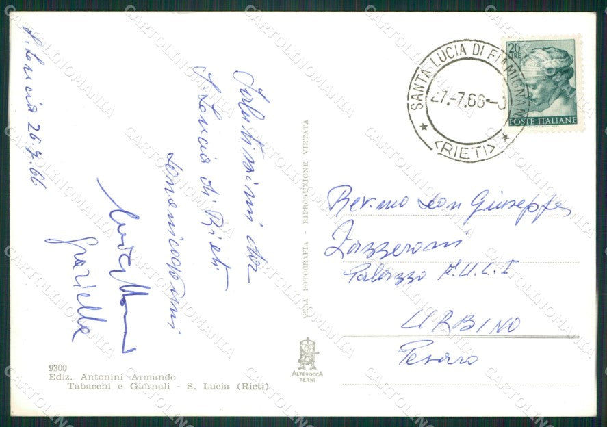 Rieti Fiamignano Santa Lucia di Foto FG cartolina ZKM8089 – retro