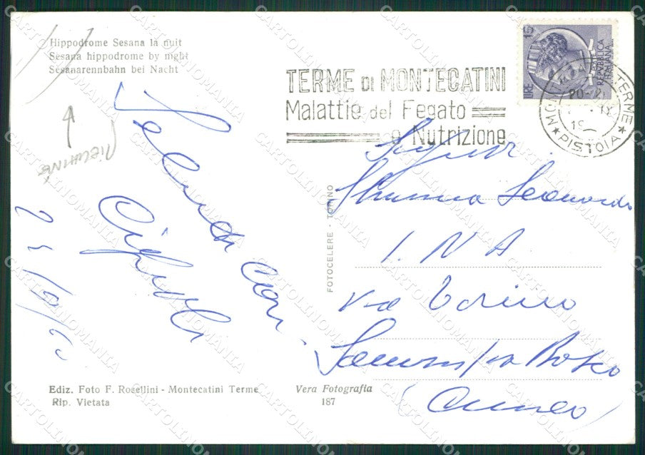 Pistoia Montecatini Terme Ippodromo PIEGHINE Foto FG cartolina ZKM8103 – retro