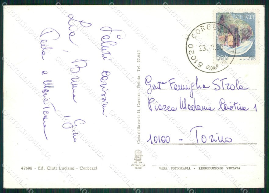 Pistoia Corbezzi Foto FG cartolina ZKM8113 – retro