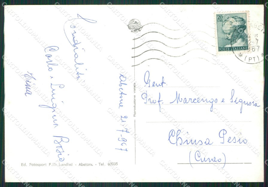 Pistoia Abetone Saluti da Foto FG cartolina ZKM8118 – retro