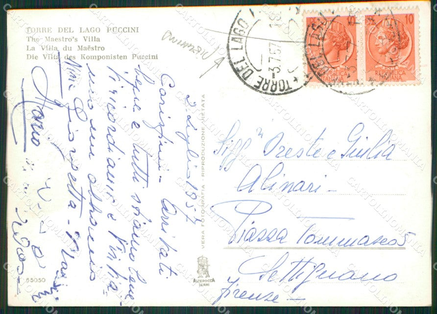 Lucca Viareggio Torre del Lago Puccini PIEGHINA Foto FG cartolina ZKM8119 – retro