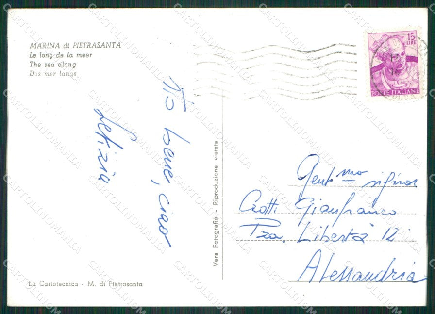 Lucca Pietrasanta Marina di Foto FG cartolina ZKM8131 – retro