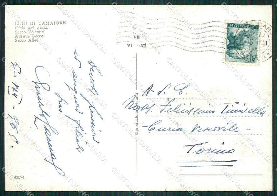 Lucca Camaiore Lido di PIEGHINA Foto FG cartolina ZKM8132 – retro