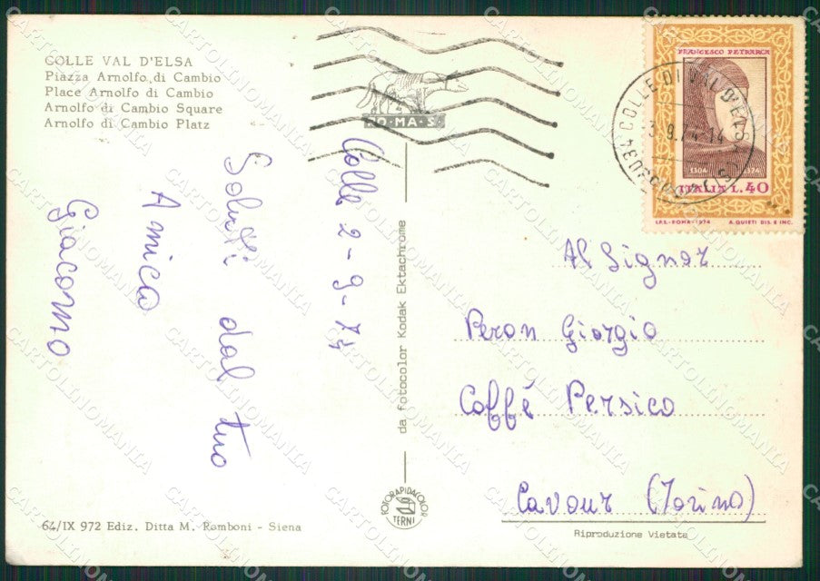 Siena Colle Val D'Elsa Corriera Auto Foto FG cartolina ZKM8141 – retro