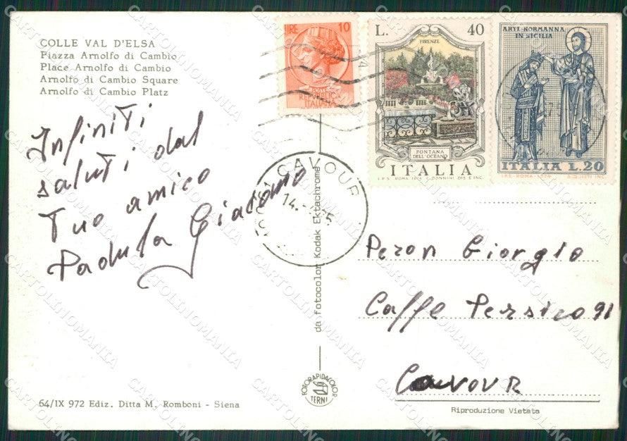 Siena Colle Val D'Elsa Corriera Auto Foto FG cartolina ZKM8142 – retro