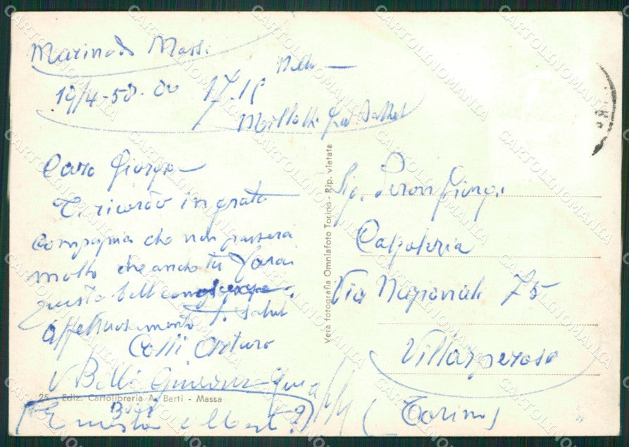 Massa Marina di Auto PIEGHINE Foto FG cartolina ZKM8158 – retro