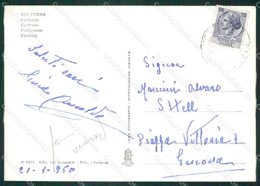 Pisa Volterra PIEGHINA Foto FG cartolina ZKM8170 – retro