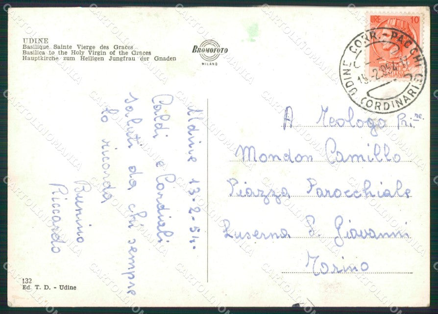 Udine Città Foto FG cartolina ZKM8190 – retro