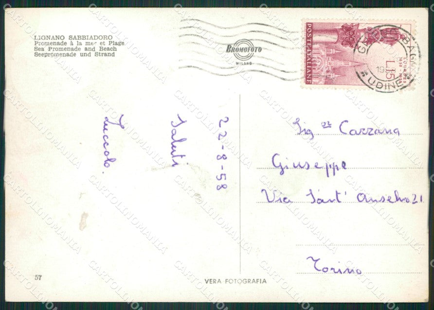 Udine Lignano Sabbiadoro Foto FG cartolina ZKM8194 – retro
