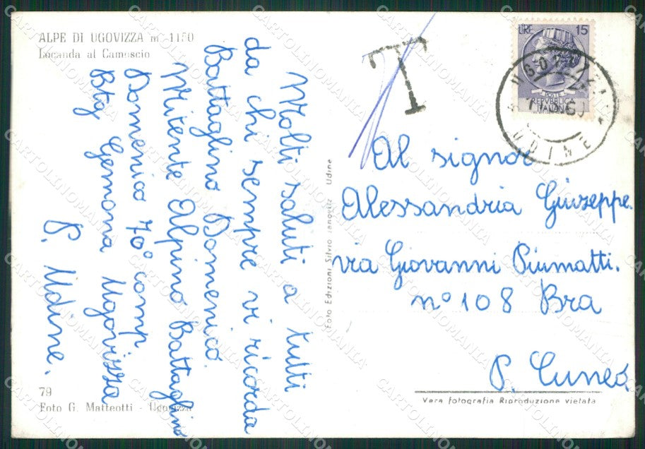 Udine Malborghetto Valbruna Ugovizza Camoscio Foto FG cartolina ZKM8200 – retro