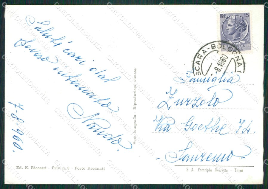Macerata Portorecanati PIEGA Foto FG cartolina ZKM8213 – retro