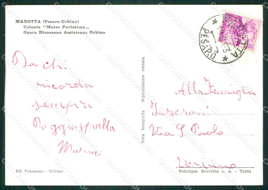 Pesaro Marotta Foto FG cartolina ZKM8239 – retro