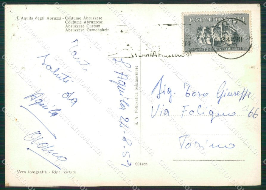 L'Aquila Costumi Foto FG cartolina ZKM8250 – retro