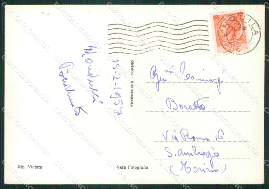 L'Aquila Funivia al Gran Sasso Foto FG cartolina ZKM8253 – retro