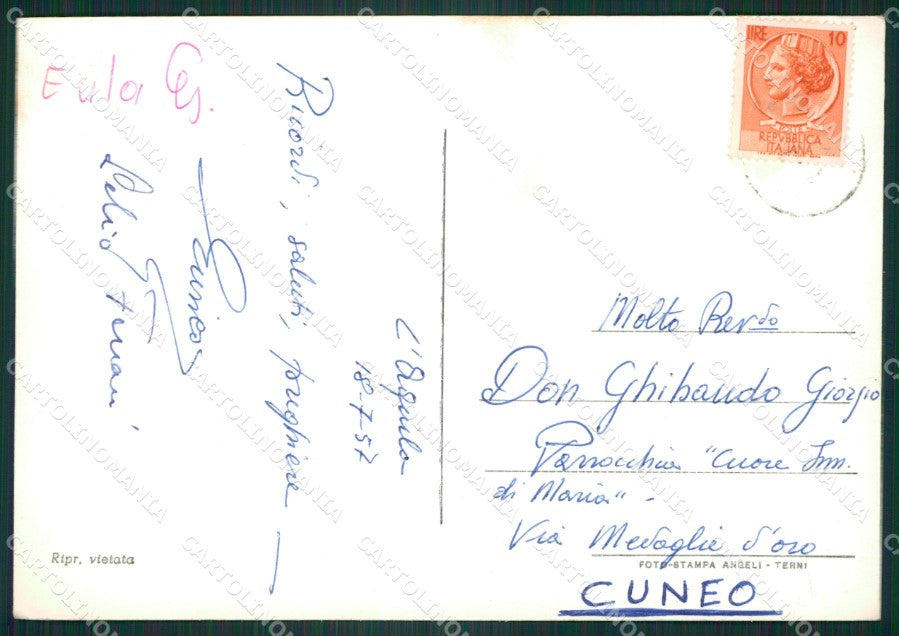 L'Aquila Città Saluti da Sci Foto FG cartolina ZKM8254 – retro