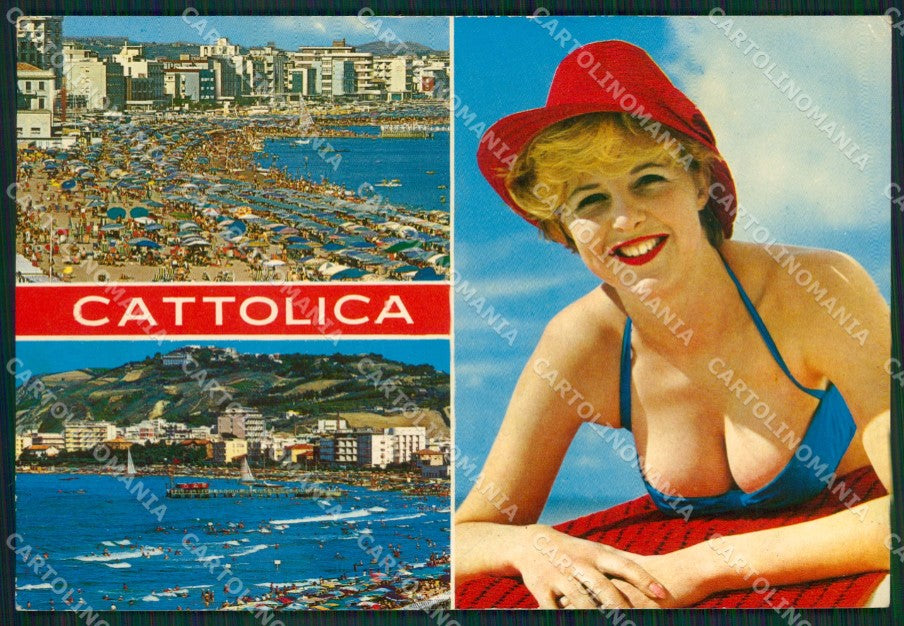 Rimini Cattolica ABRASA Foto FG cartolina ZKM8262 – fronte