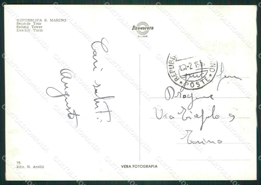 Repubblica di San Marino Foto FG cartolina ZKM8267 – retro